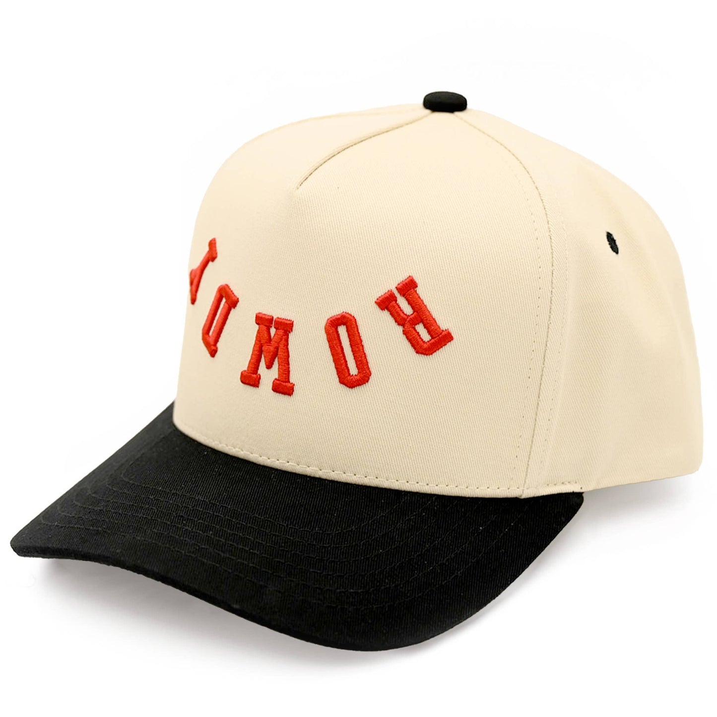 C.C ROWDY Letter Embroidered Two Tone Trucker Cap