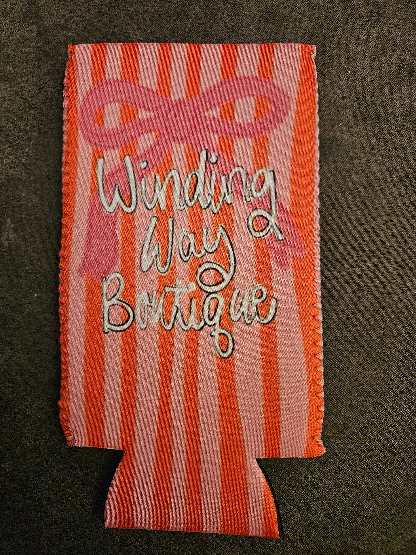 Winding Way Koozie - bow & stripes