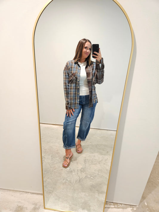 Winding Way Barrel Jeans