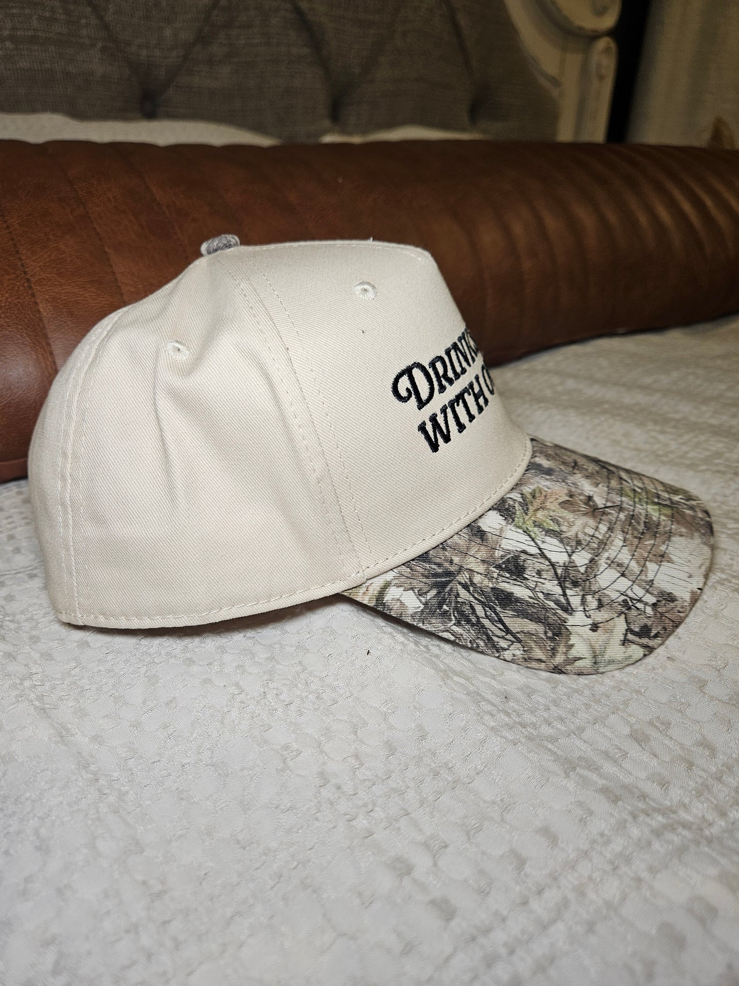 Drinks well with others trucker hat