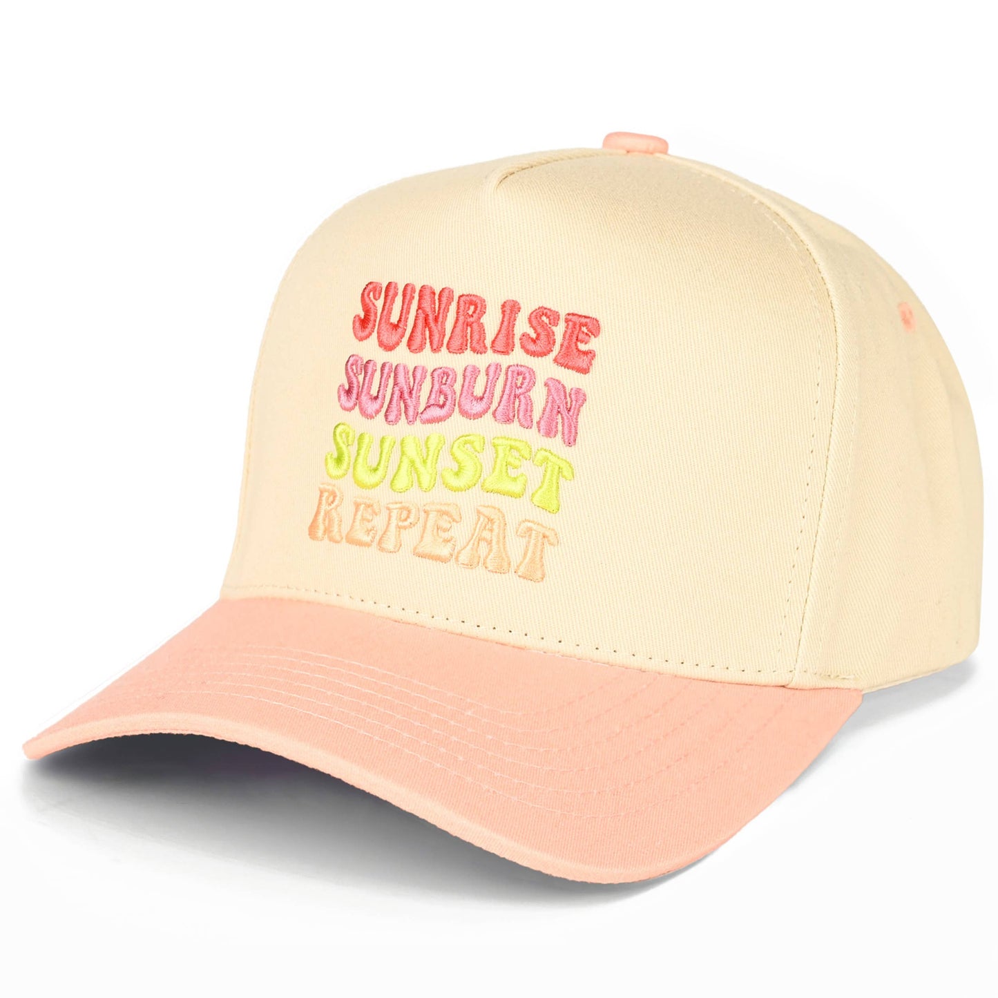 SUNRISE SUNBURN SUNSET REPEAT Embroidered Trucker Hat