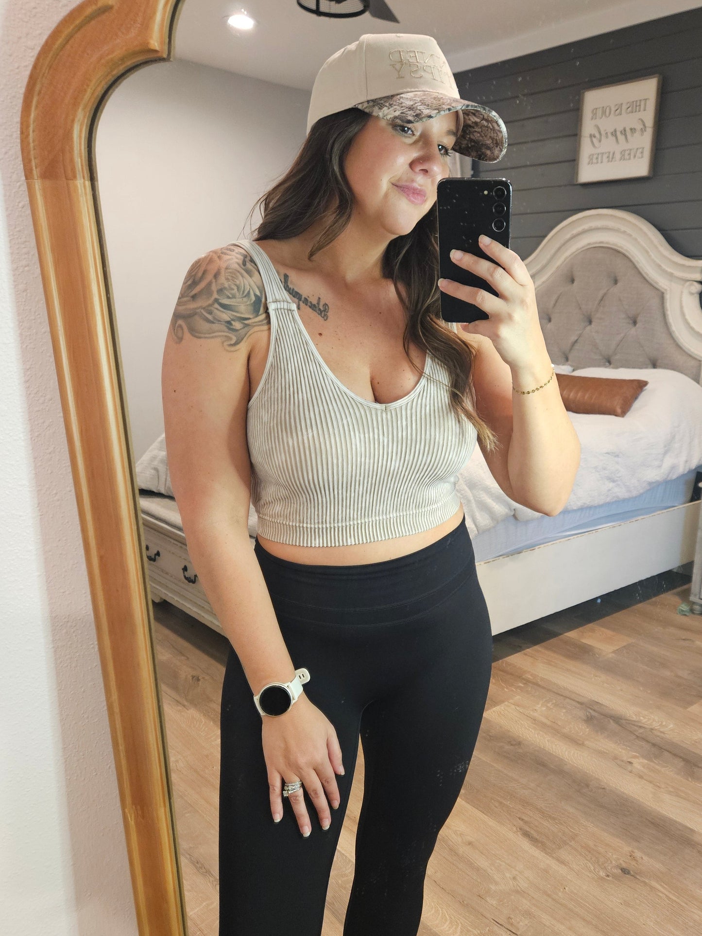 Winding Way Ribbed Crop Tank