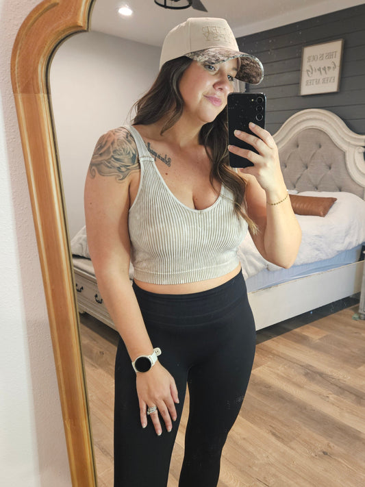 Winding Way Ribbed Crop Tank