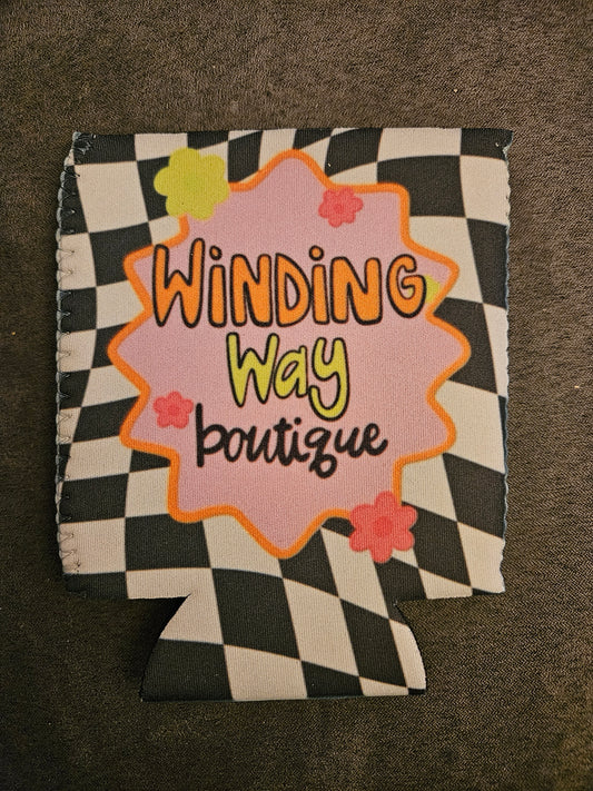 Winding Way Checkered Neon Koozie