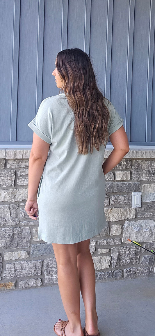 Sage Serenity Tee Dress