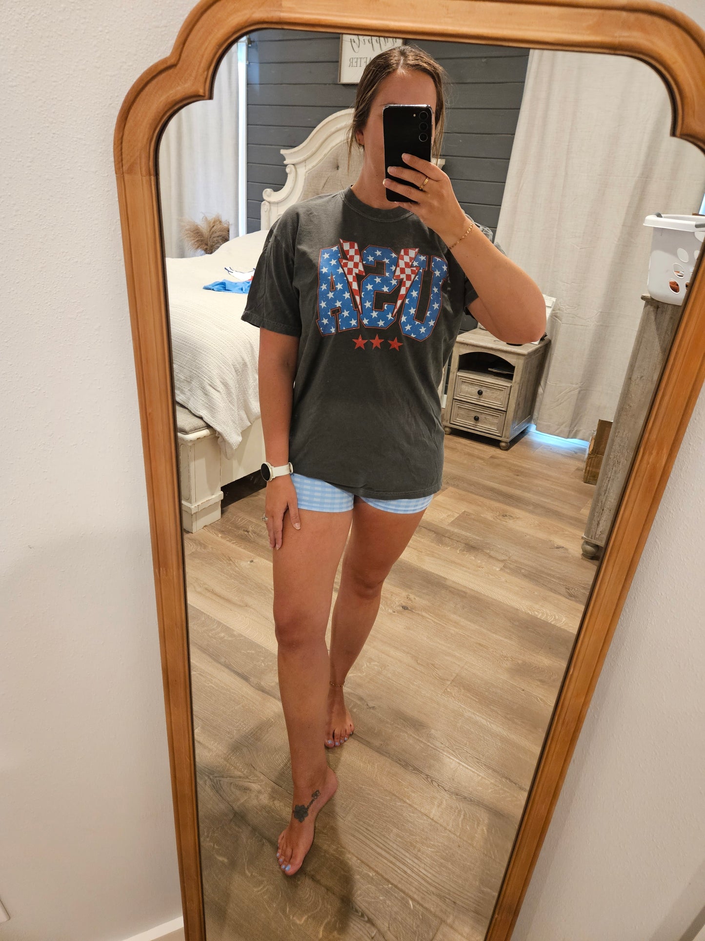 Star spangled checkered tee