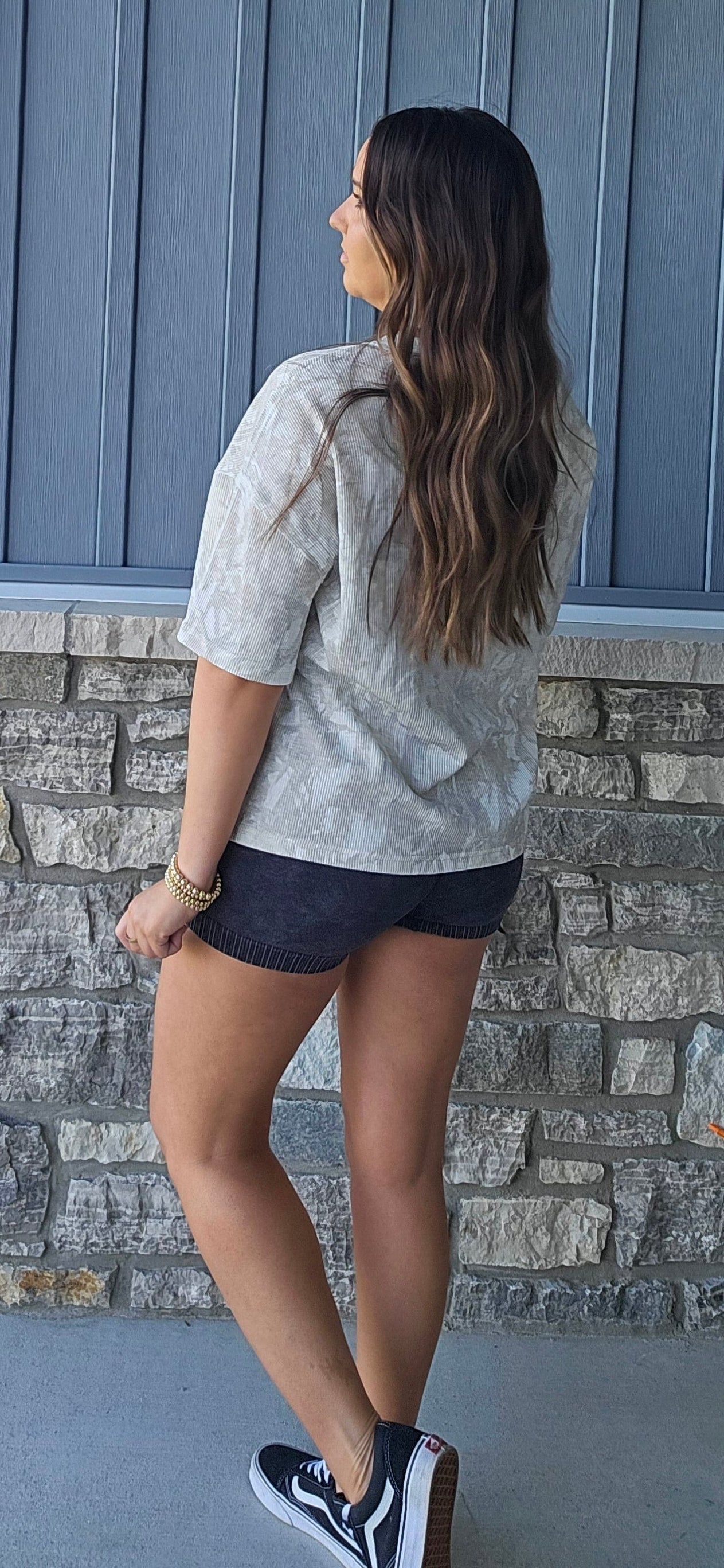 Mineral Wash Biker Shorts