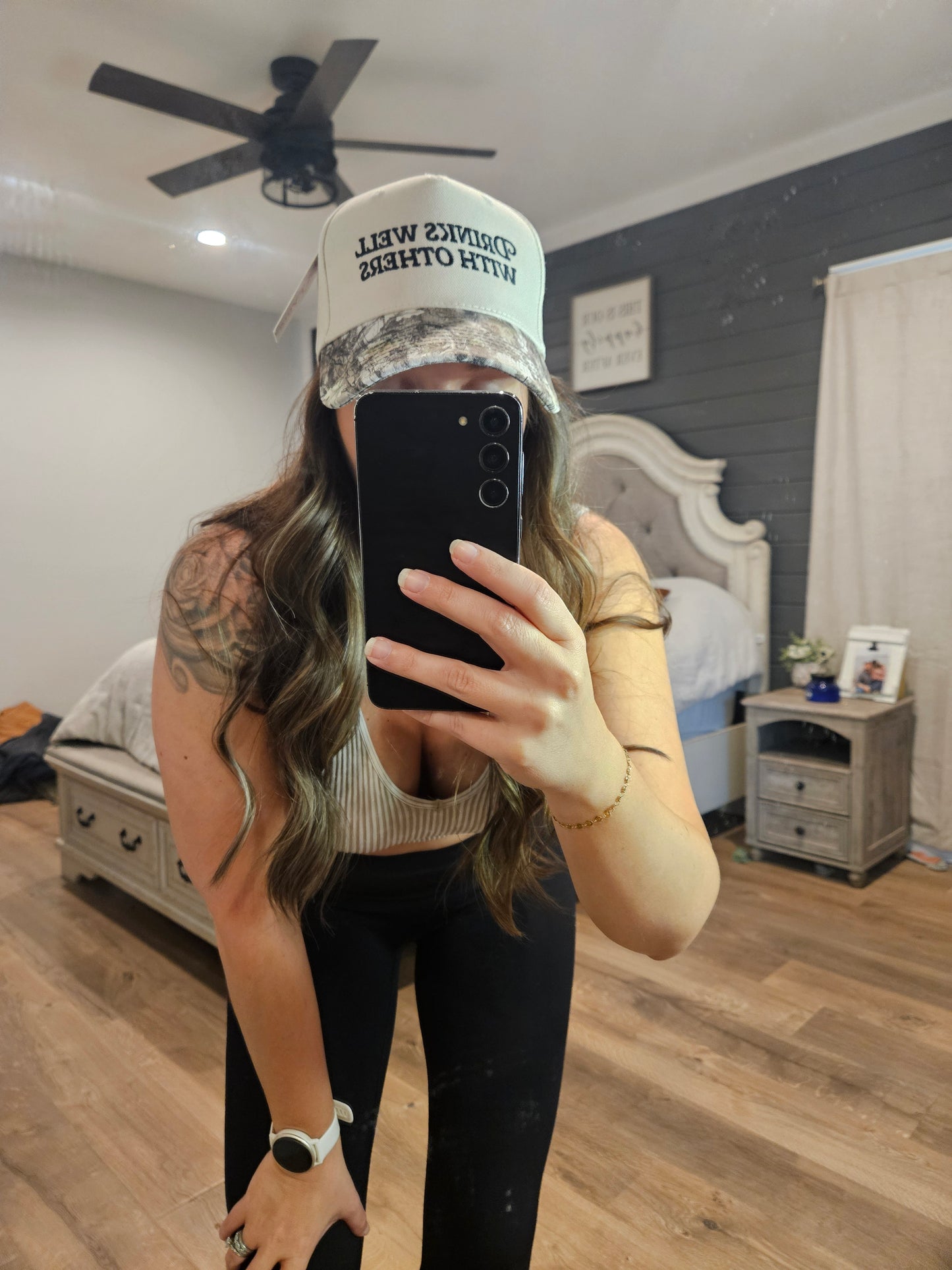 Drinks well with others trucker hat