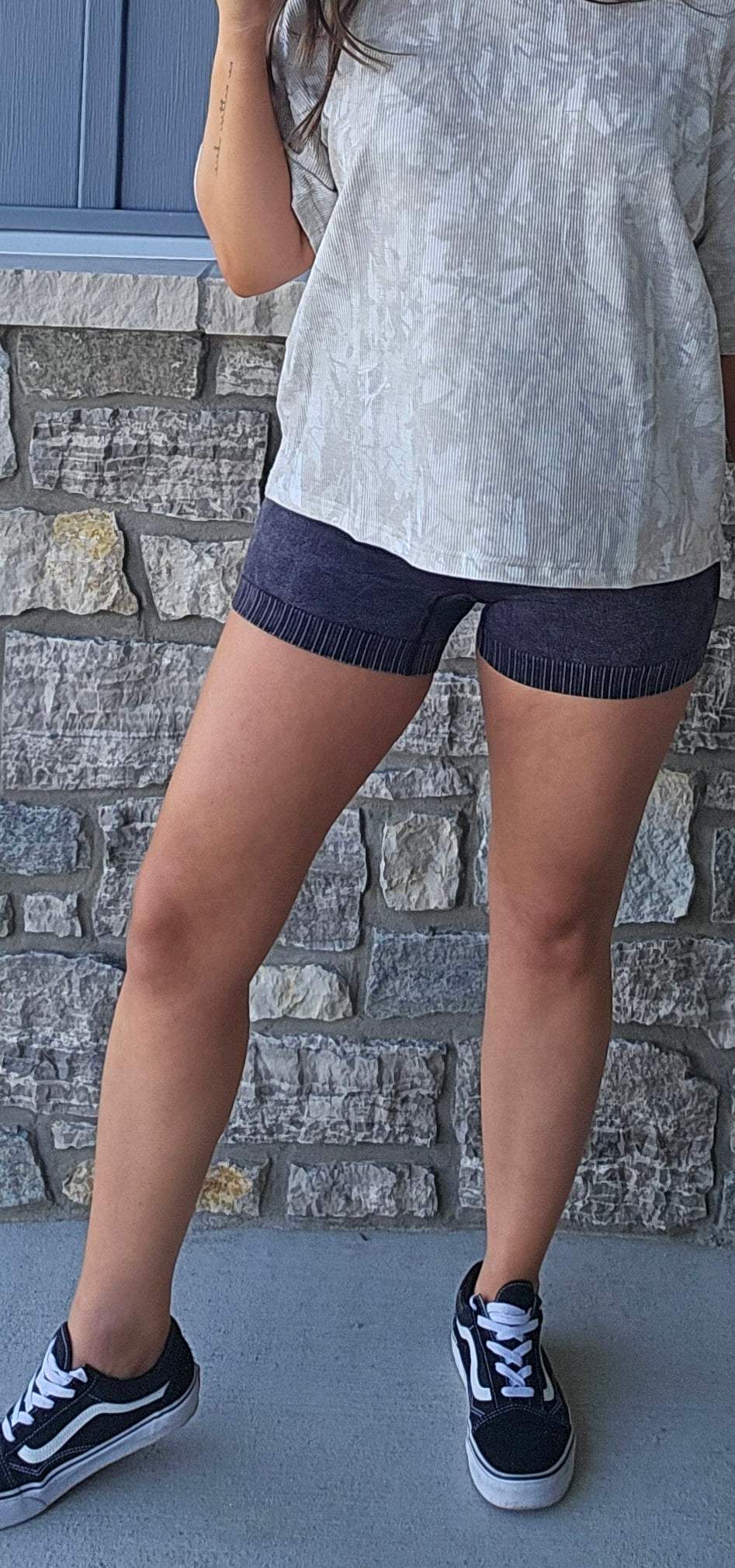 Mineral Wash Biker Shorts