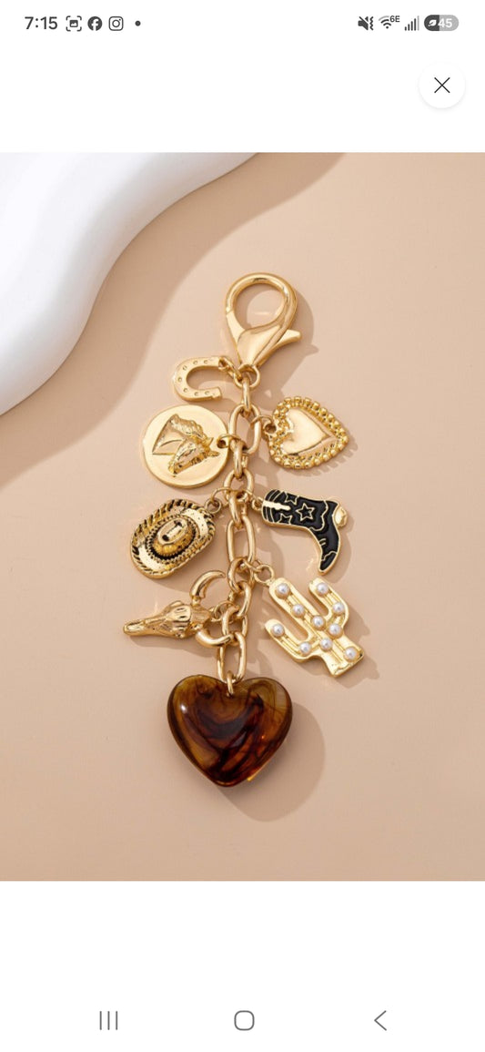The Western Heart Bag Charm