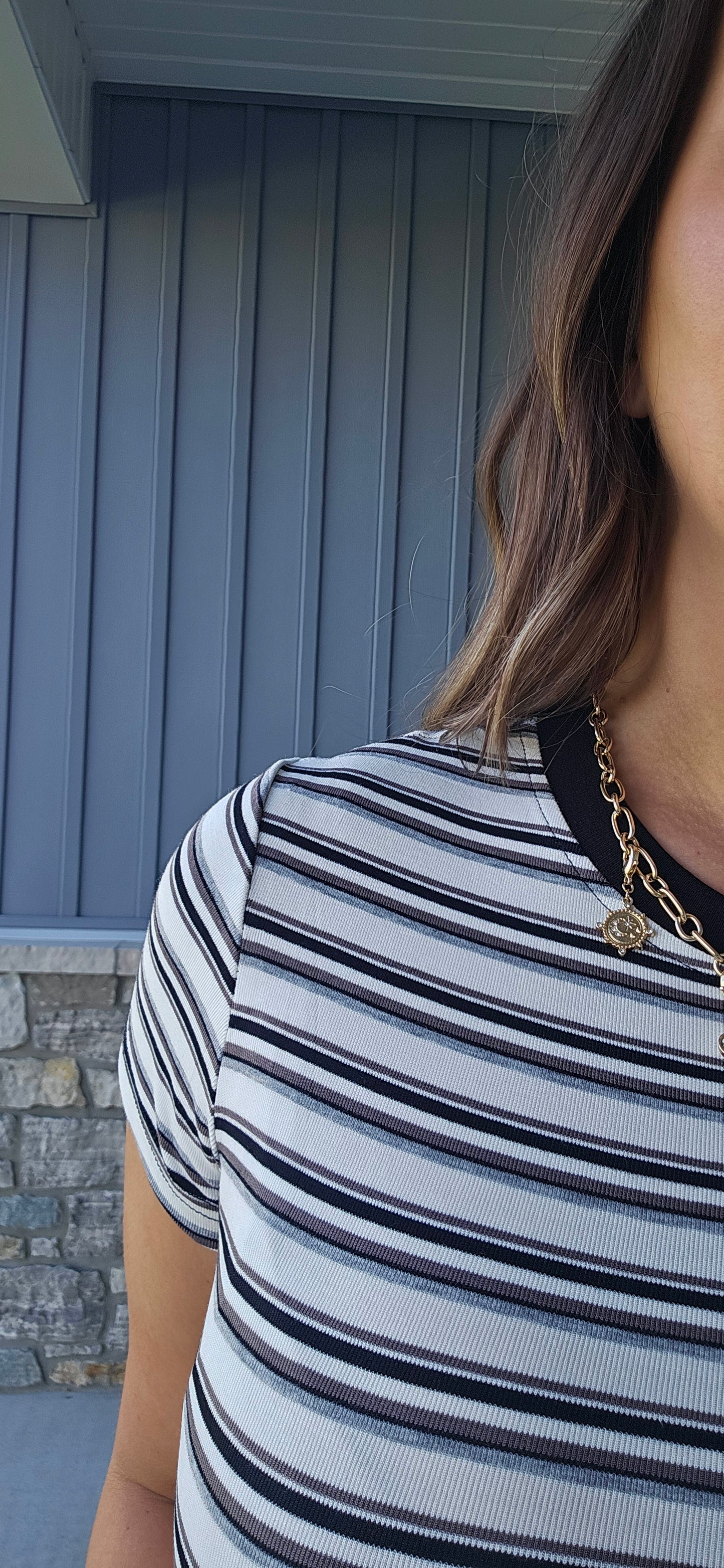 Coastal Stripe Crop Tee