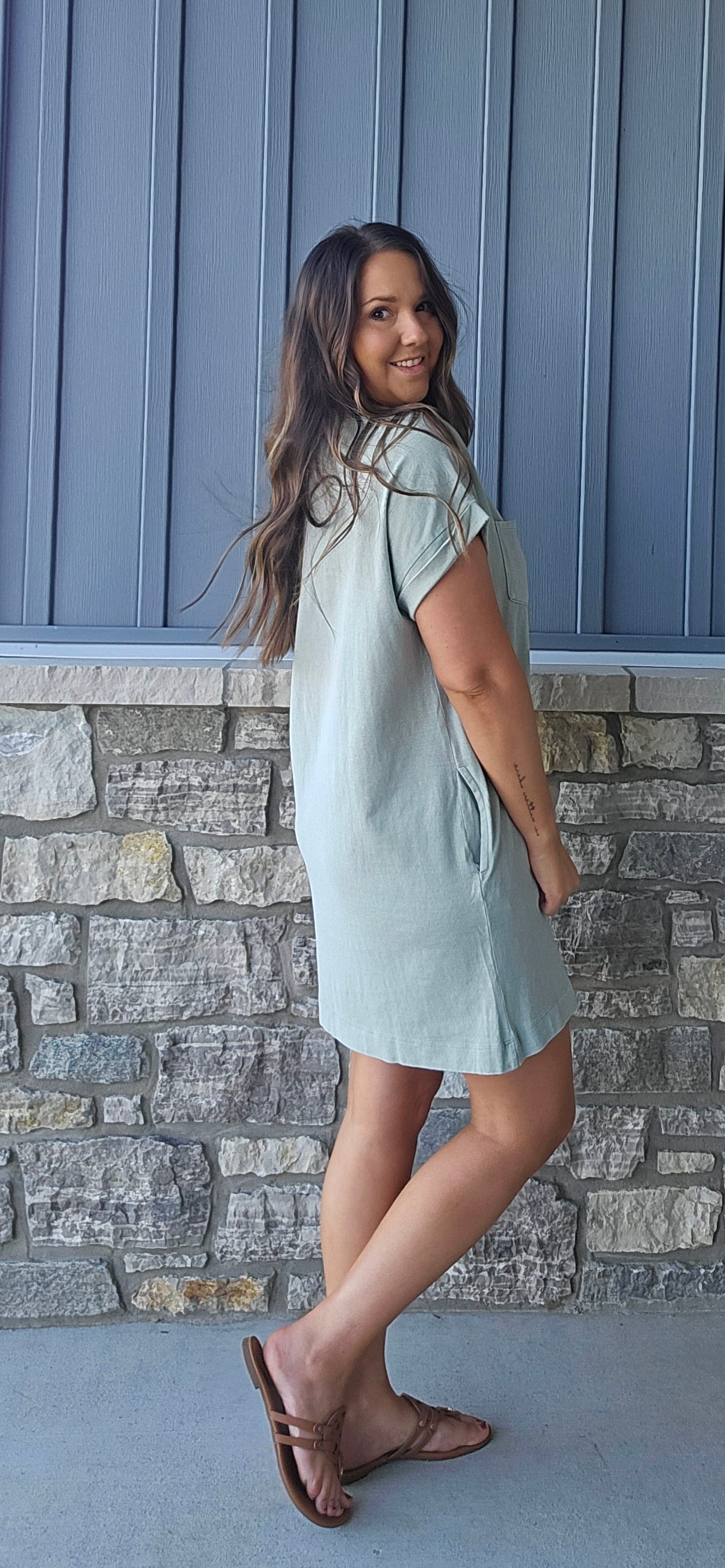 Sage Serenity Tee Dress