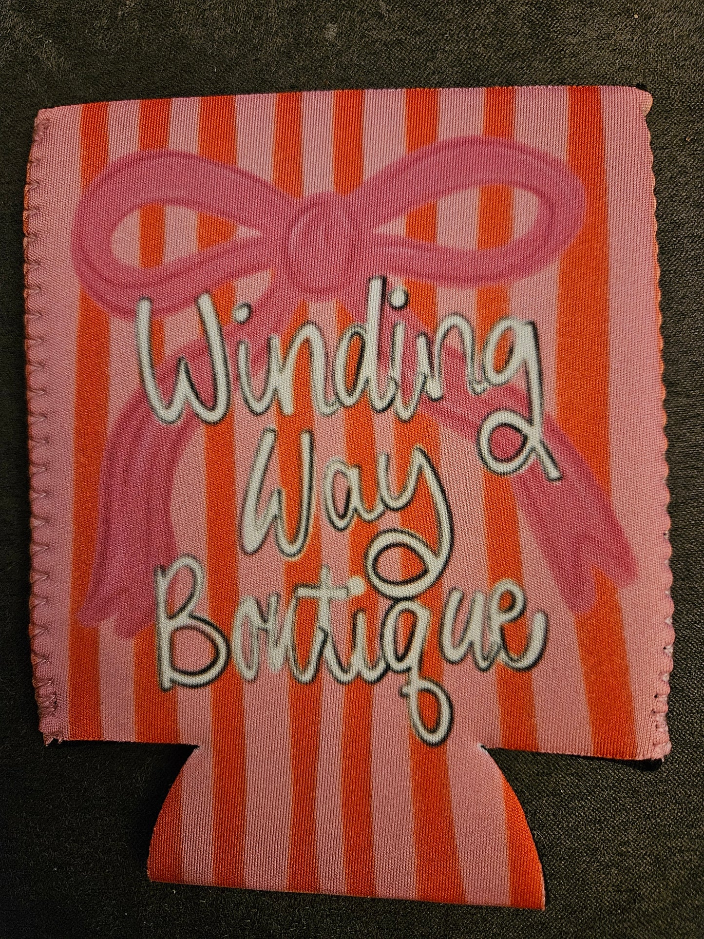 Winding Way Koozie - bow & stripes