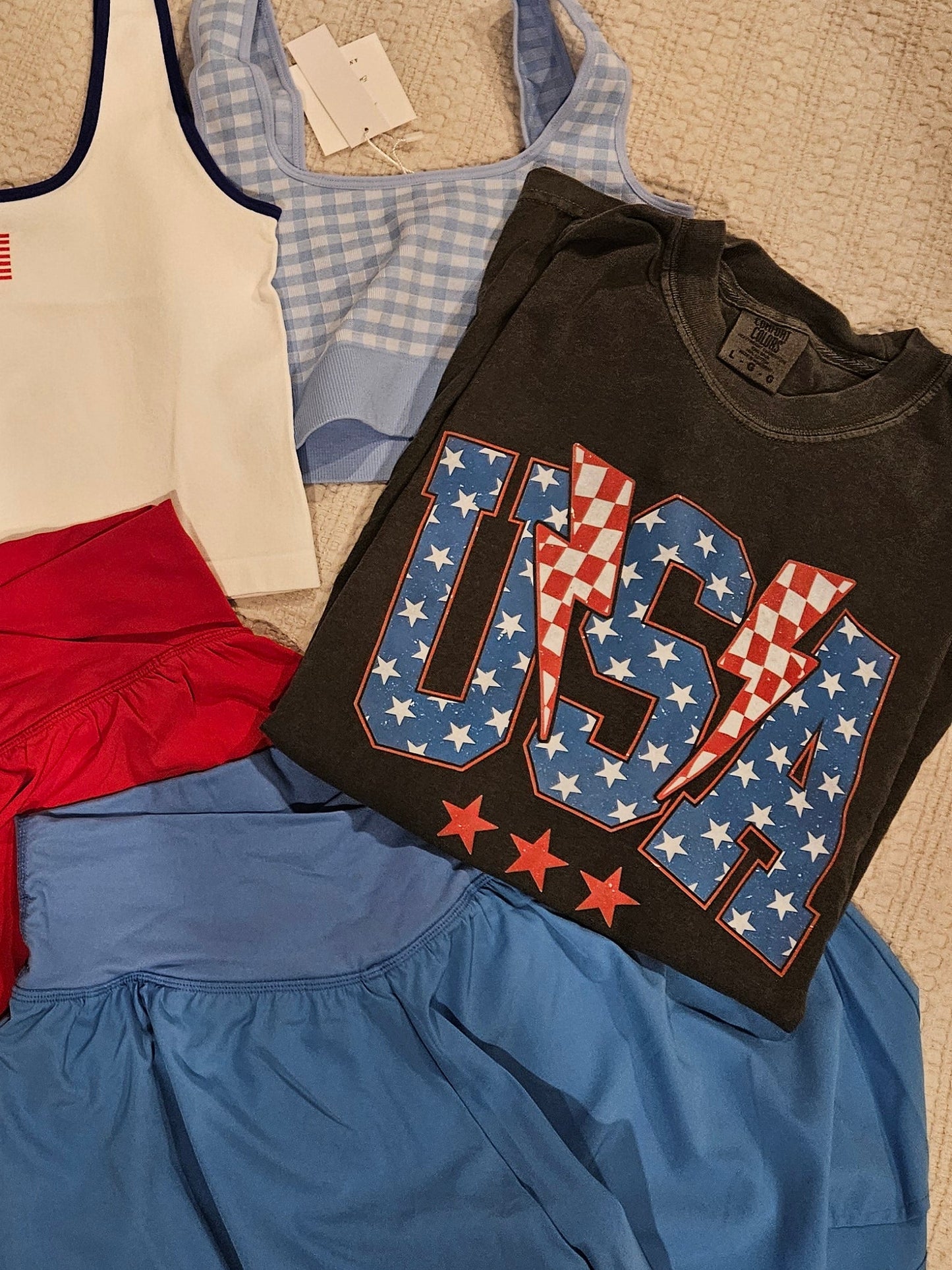 Star spangled checkered tee
