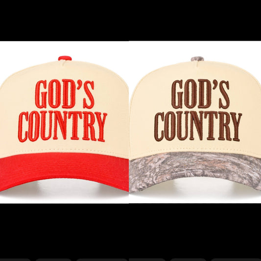 GOD'S COUNTRY - embroidered Two Tone Trucker Hat