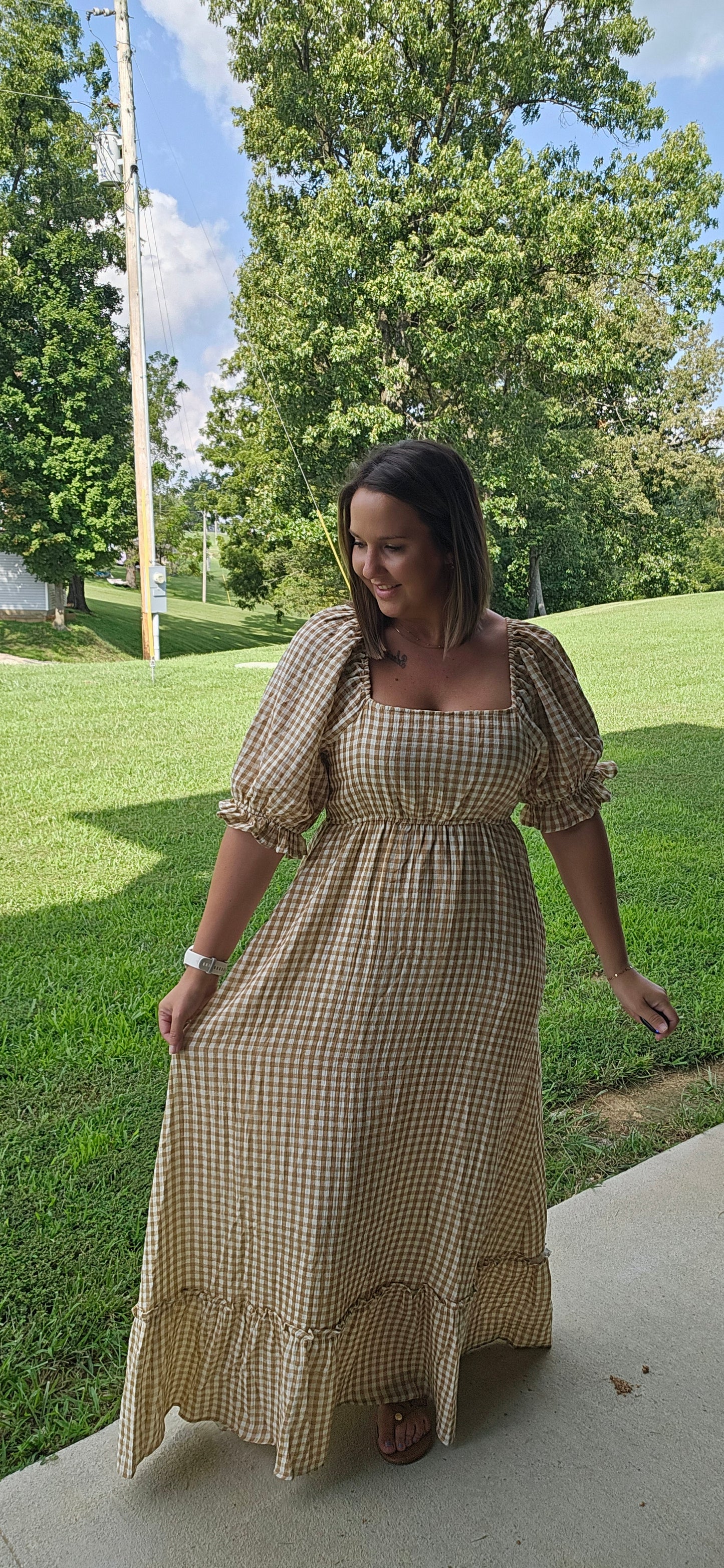Meadow Gingham Maxi Dress