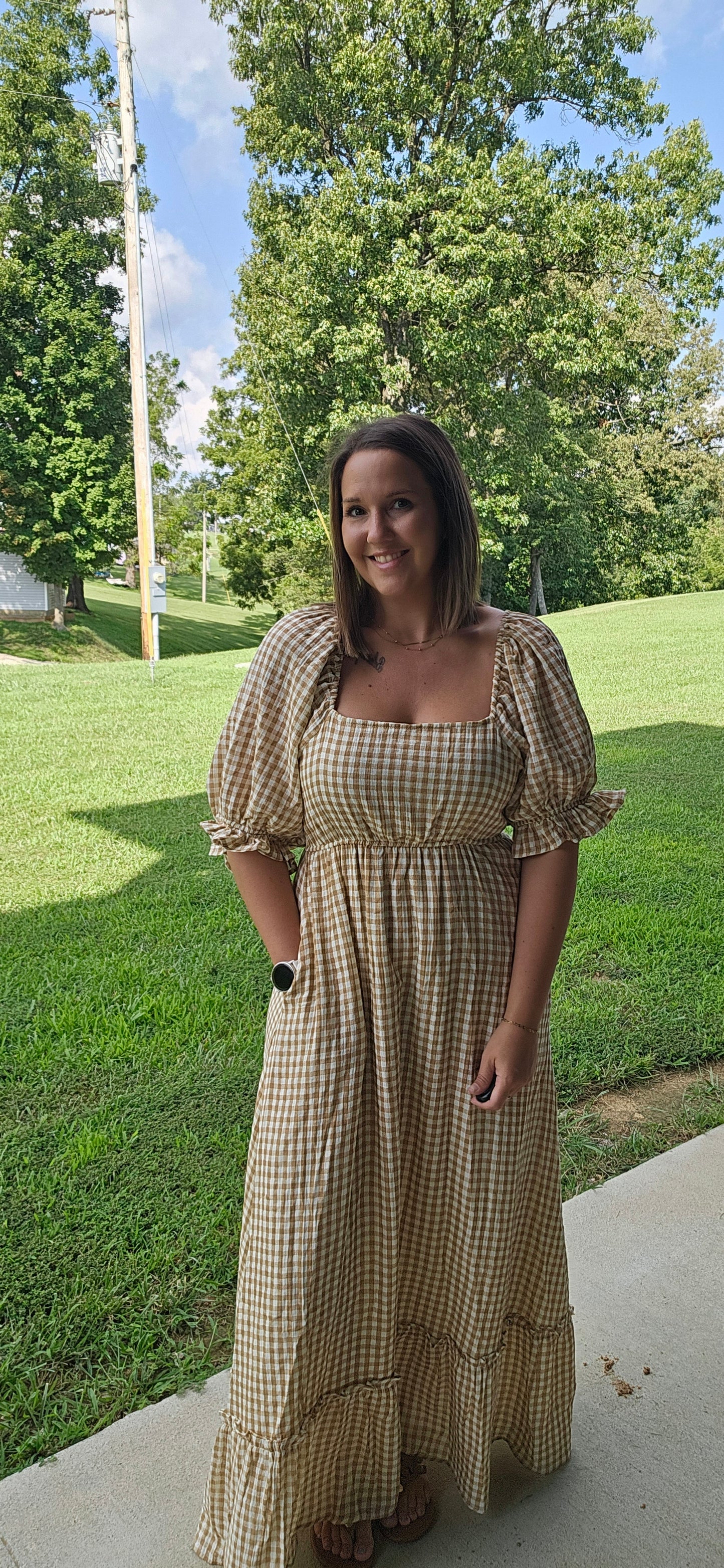 Meadow Gingham Maxi Dress