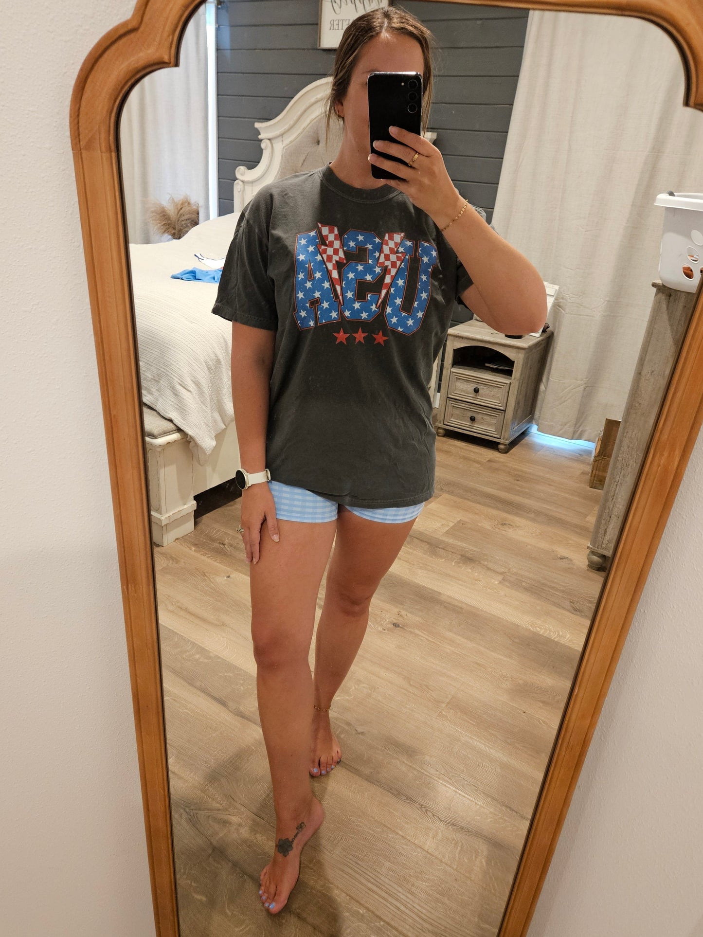 Star spangled checkered tee