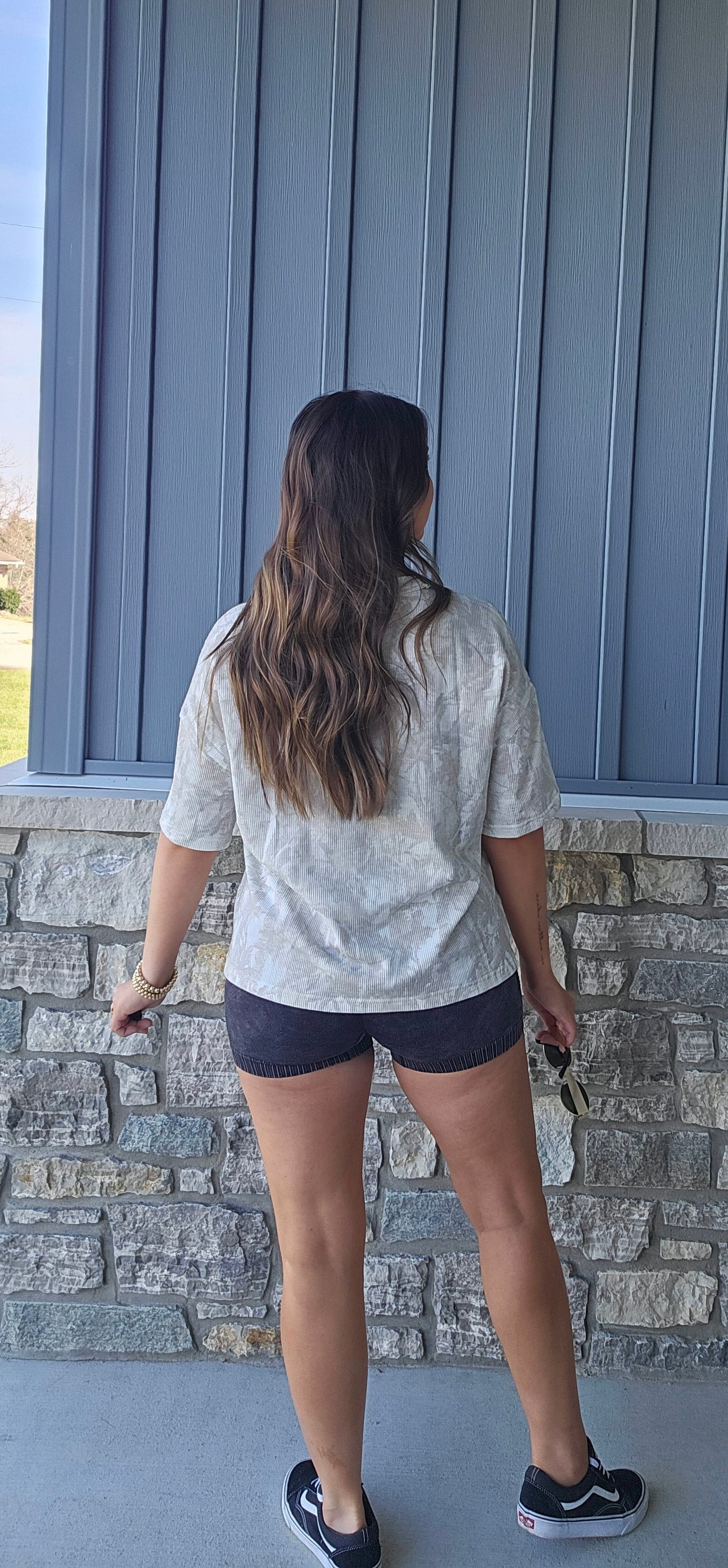 Mineral Wash Biker Shorts